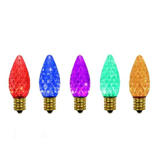 Multicolor Faceted C7 LED Replacement Christmas Bulbs, 25ct. By Northlight | 2" x 5" | Michaels®